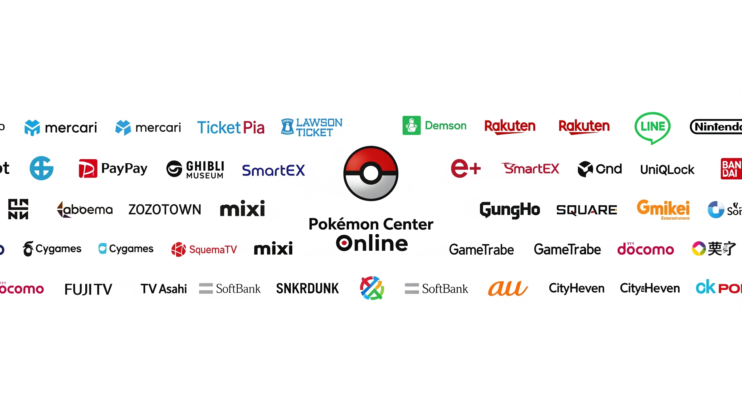 Logos of Japanese platforms that require Japan phone number verification