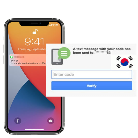Korea SMS & phone number verification: Get codes and verification for apps and websites. No SIM, anonymous, global.  